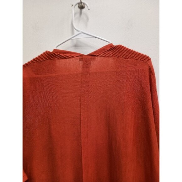 AGB Womens Cardigan Size 3X Orange Dolman Short Sleeve Open Front Lightweight - Picture 8 of 8